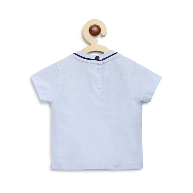 Boys Light Blue Short Sleeve Knitted T-Shirt image number null
